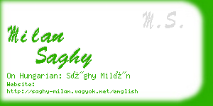 milan saghy business card